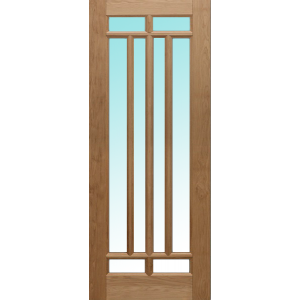 Дверь деревянная межкомнатная из массива бессучкового дуба, Классик, 8 стекол